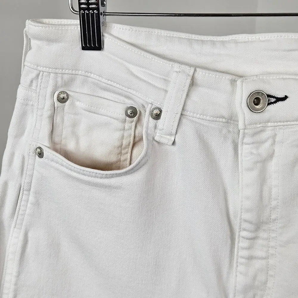 Rag and‎ Bone White Denim Skinny Jeans High Rise Ankle | Womens 28 | MINOR FLAWS